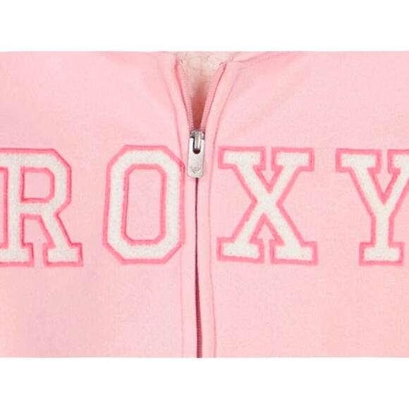 Roxy Girls Hoodie Sweatshirt Lined Sherpa Pink Size Small NWT - Picture 6 of 9